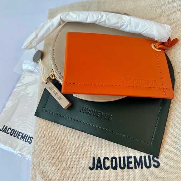 NWT Jacquemus 3 Piece Leather Wallet Le Porte Rond Carre Trio Cardholder Multi - Picture 2 of 16